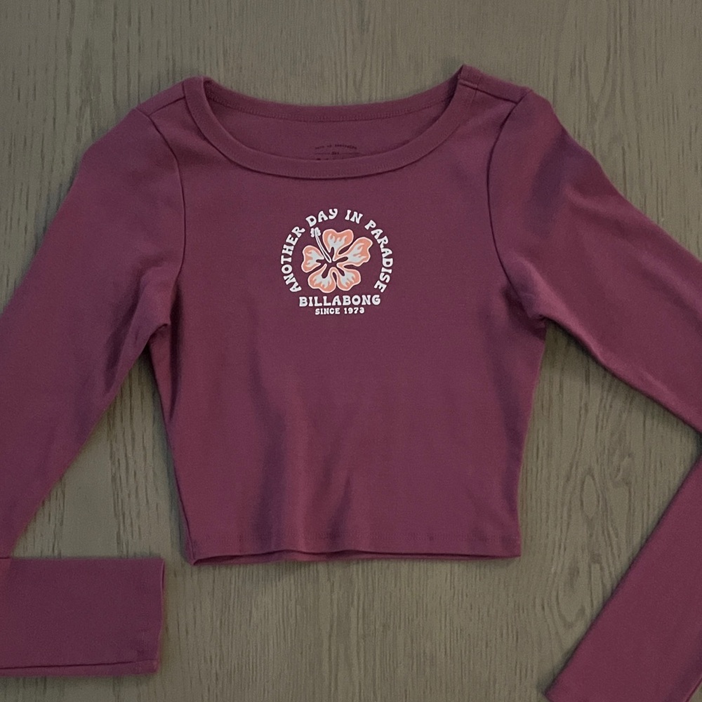 BILLABONG Mauve Long Sleeve Crop Top